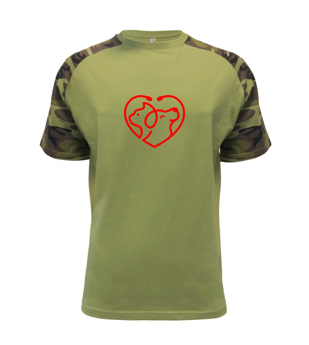 Vtipné tričká do práce - Veterinár srdce - Raglan Military