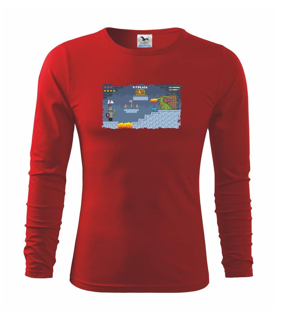 Tričká pre ajťákov - Ja vs. výplata SK - Tričko s dlhým rukávom FIT-T long sleeve