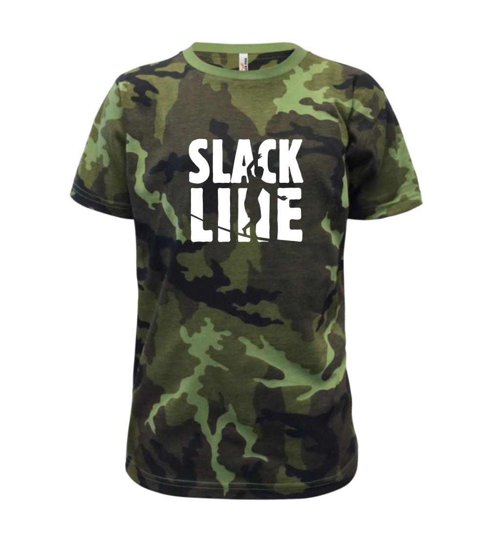 Ostatné športy - Slackline nápis - Detské maskáčové tričko
