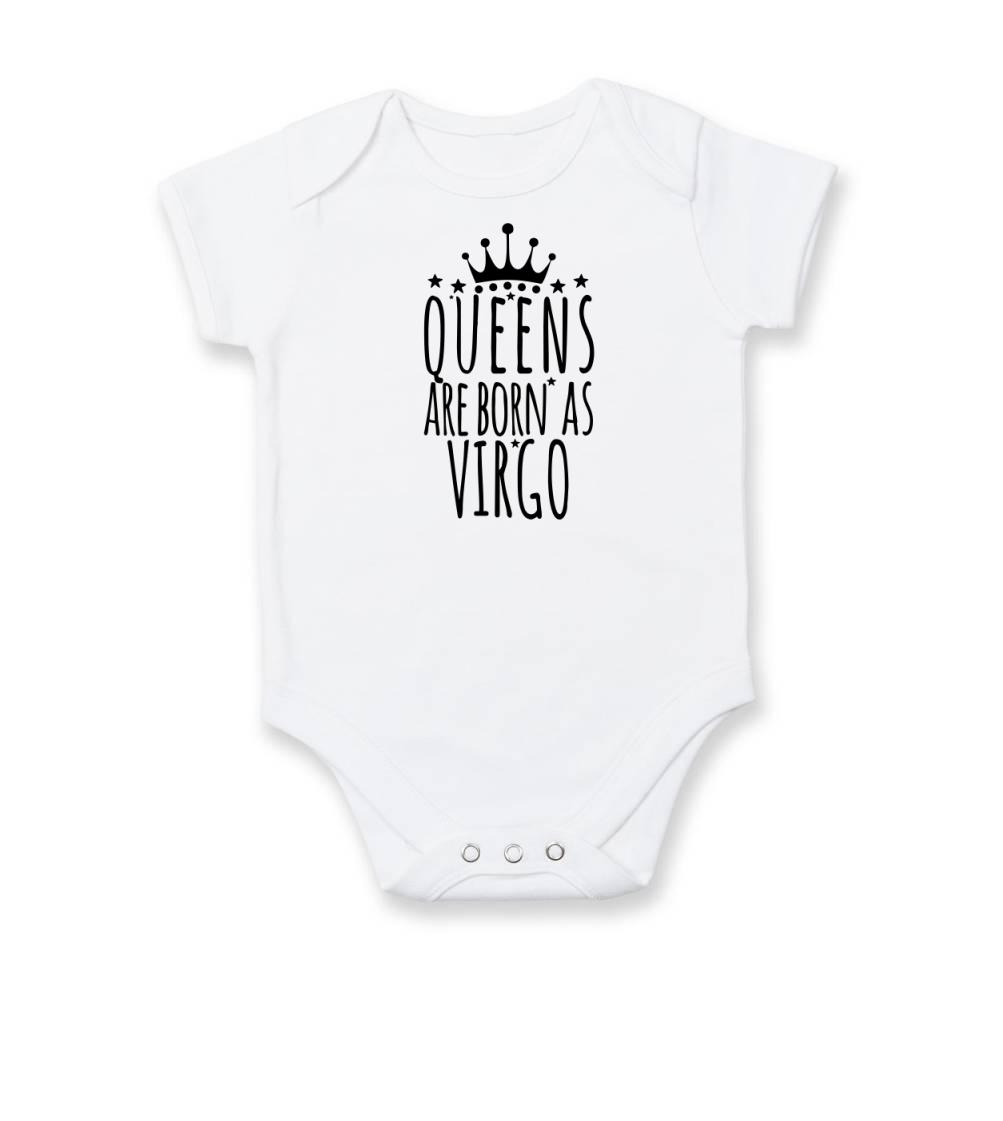 Tričká panna - Queens are born as Virgo - Panna - Body dojčenské s krátkym rukávom
