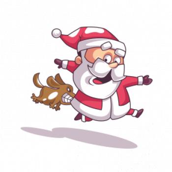 Santa so zahryznutým psom