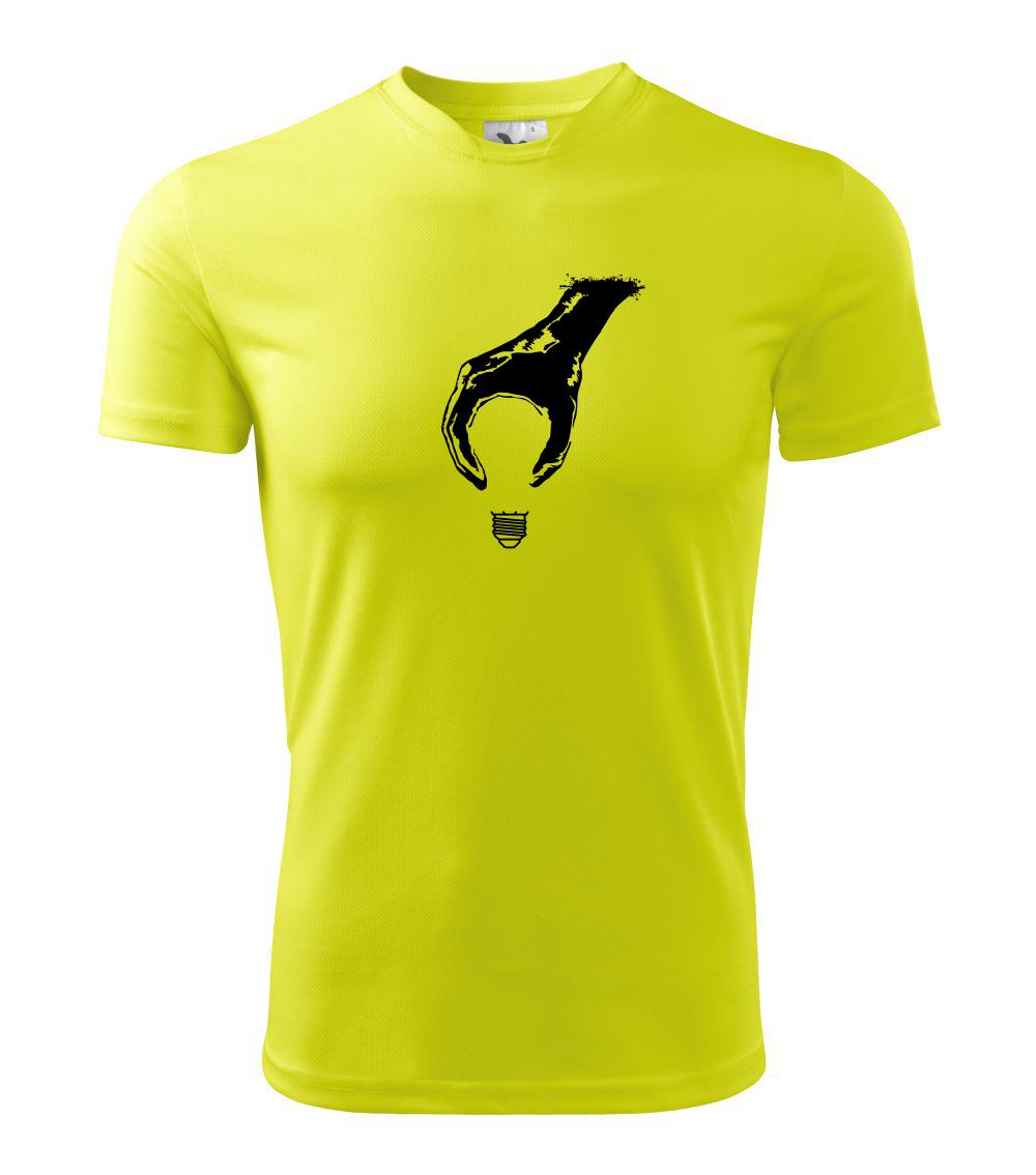 Grafické tričká - Žiarovka - ruka - Pánske tričko Fantasy športové