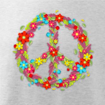 Peace symbol červené kvety