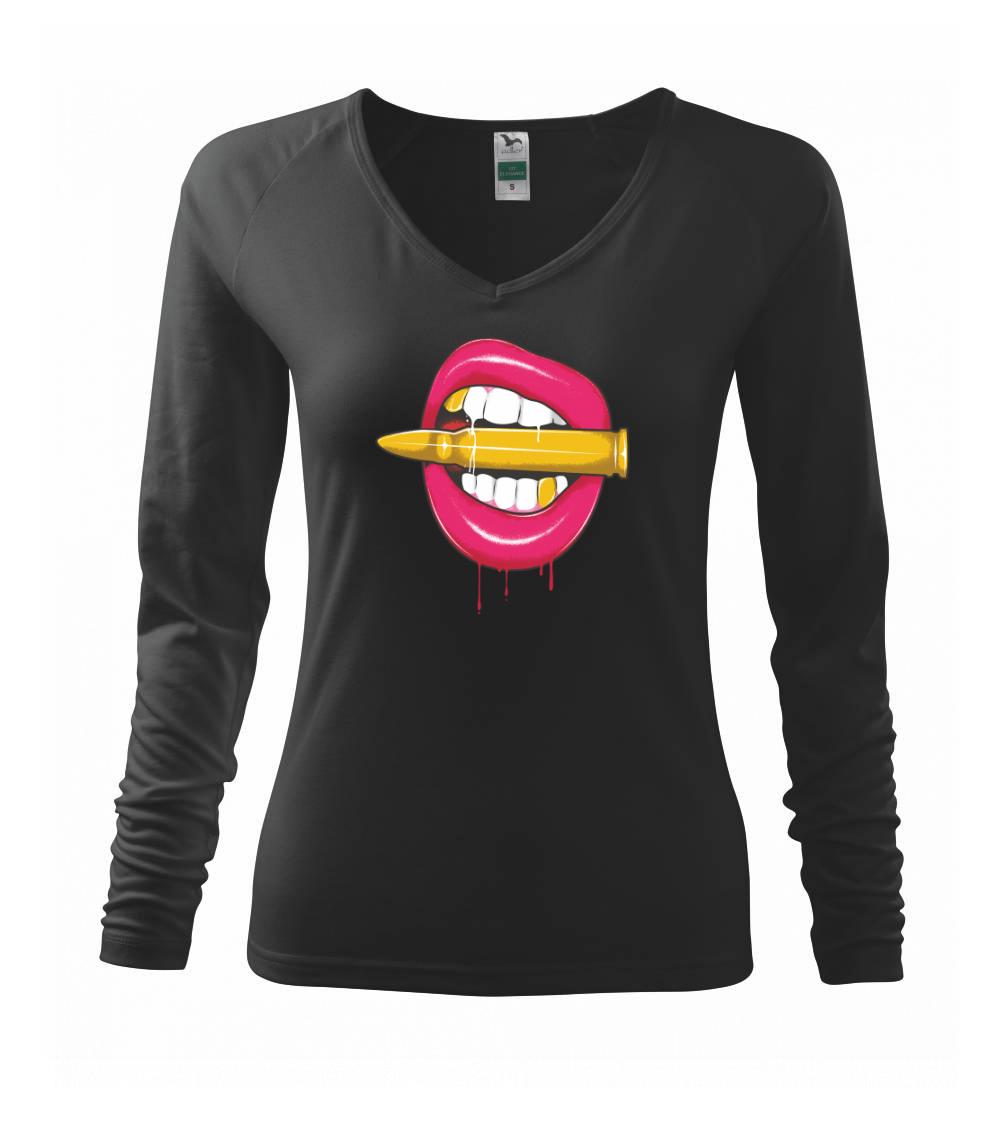 Vojenská tričká s potlačou - Pusa s guľkou - Tričko dámske Elegance