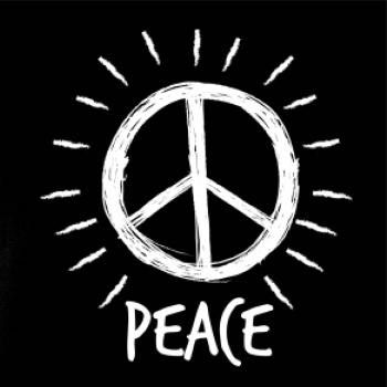 Peace symbol čiernobiely