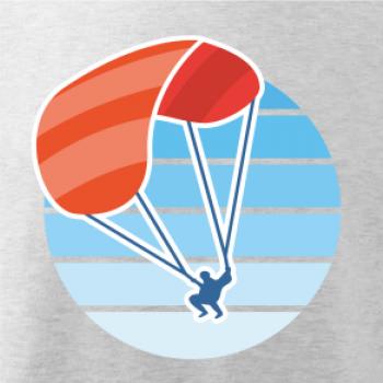 Paragliding oranžový v modrom koliesku