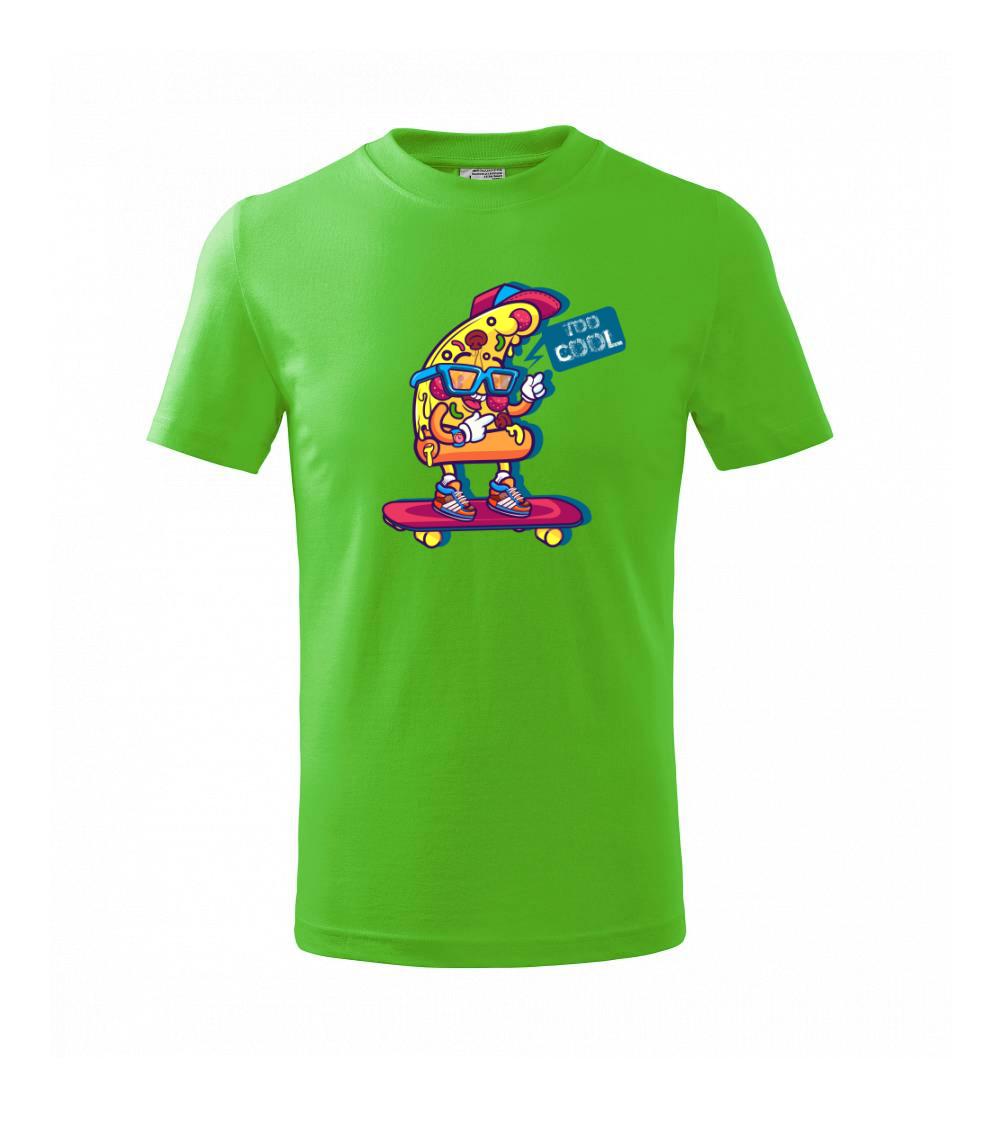 Pizza slice with skateboard