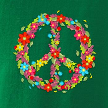 Peace symbol červené kvety Peace symbol červené kvety