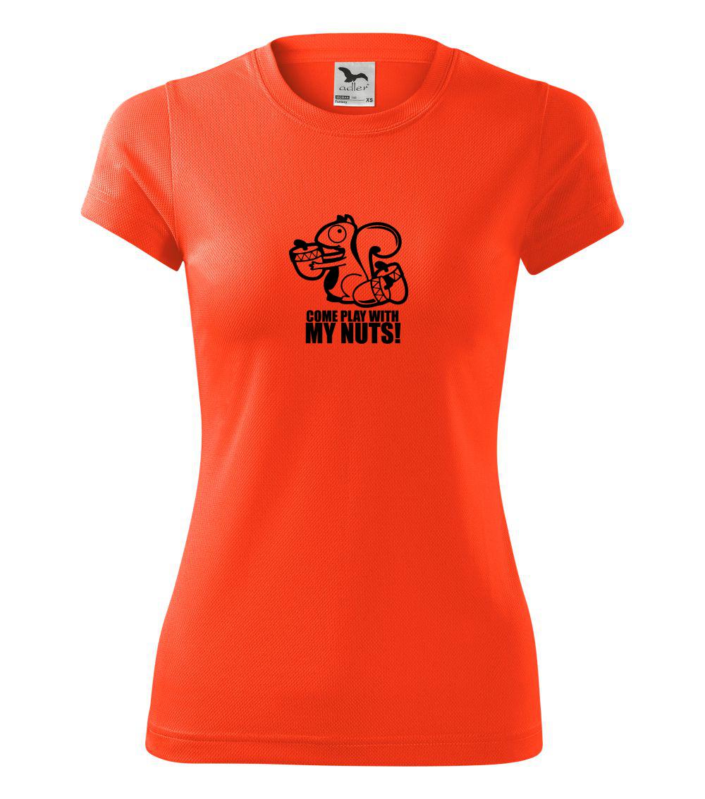 Ostatné nápisy - Veverka - Play with my nuts - Dámske Fantasy športové (dresovina)