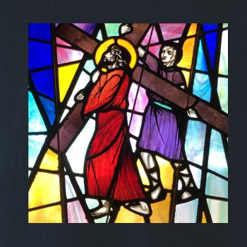 Vitráž - Ježiš a kríž Vitráž - Ježiš a kríž