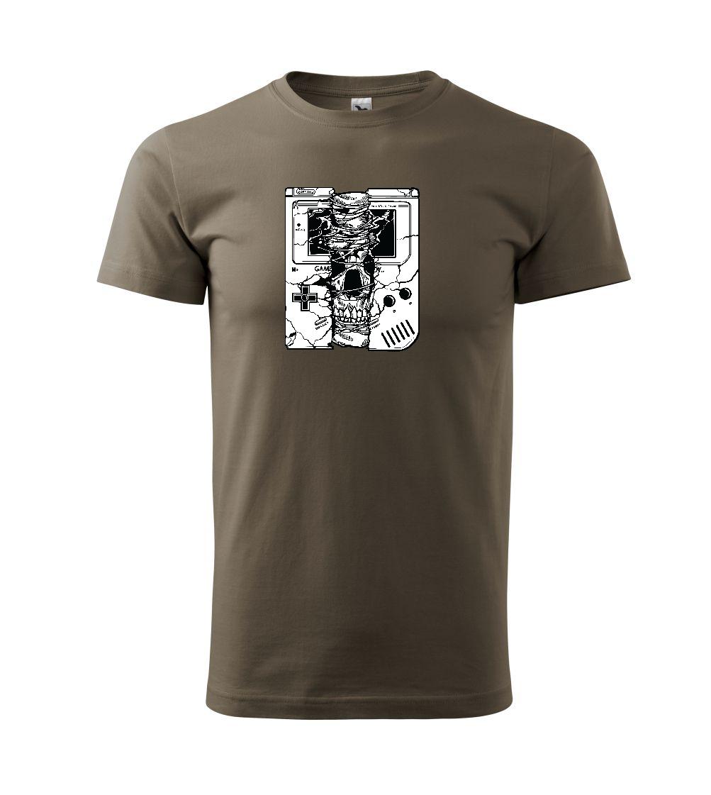 Tričká pre ajťákov - Gameboy Skull - Tričko extra veľké  (5-8XL)