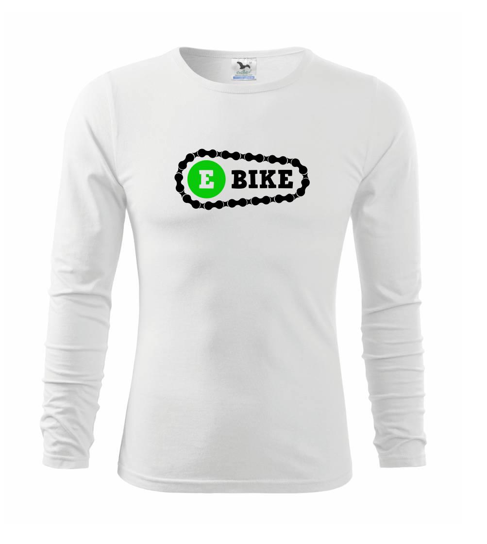 Tričko ako darček pre cyklistu - Ebike reťaz - Tričko detské Long Sleeve