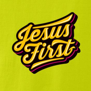 Jesus first žltý nápis