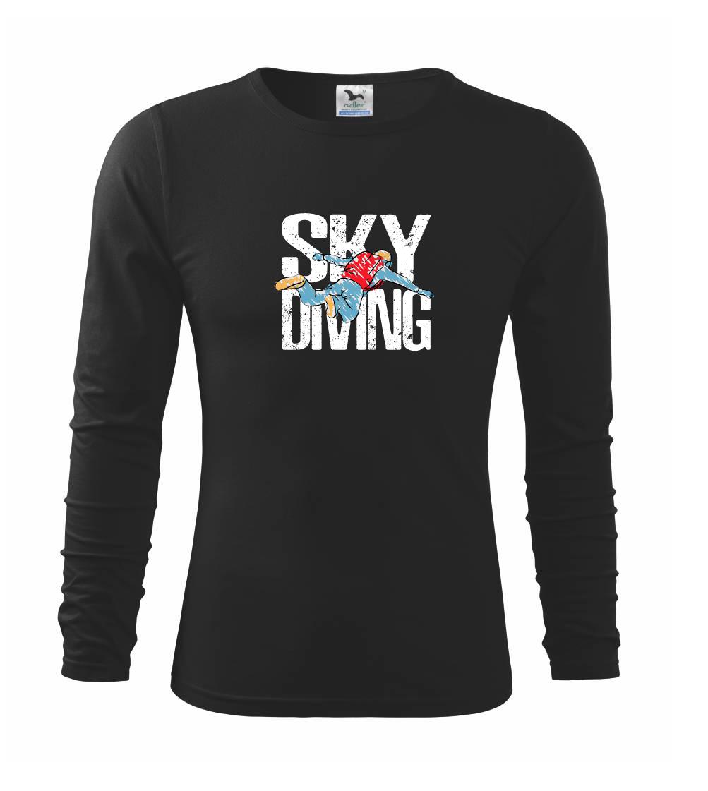 Tričká s motívom paraglidingu - Skydiving nápis - Tričko detské Long Sleeve