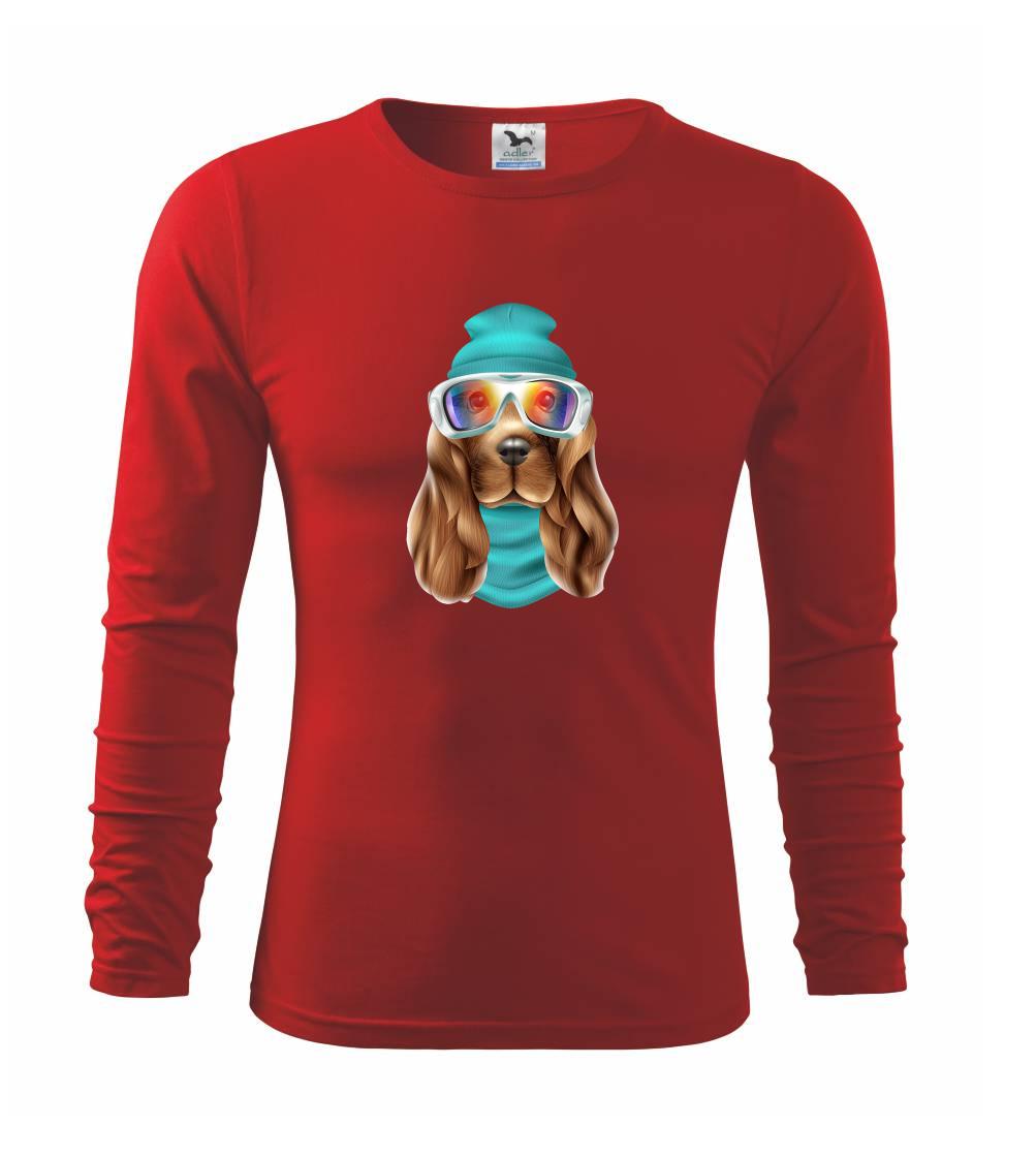 Tričká s motívom jazvečíka - Jazvečík lyžiar   - Tričko detské Long Sleeve