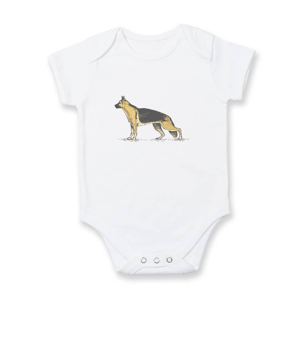 Nemecký ovčiak - Vintage German shepherd - Body dojčenské s krátkym rukávom