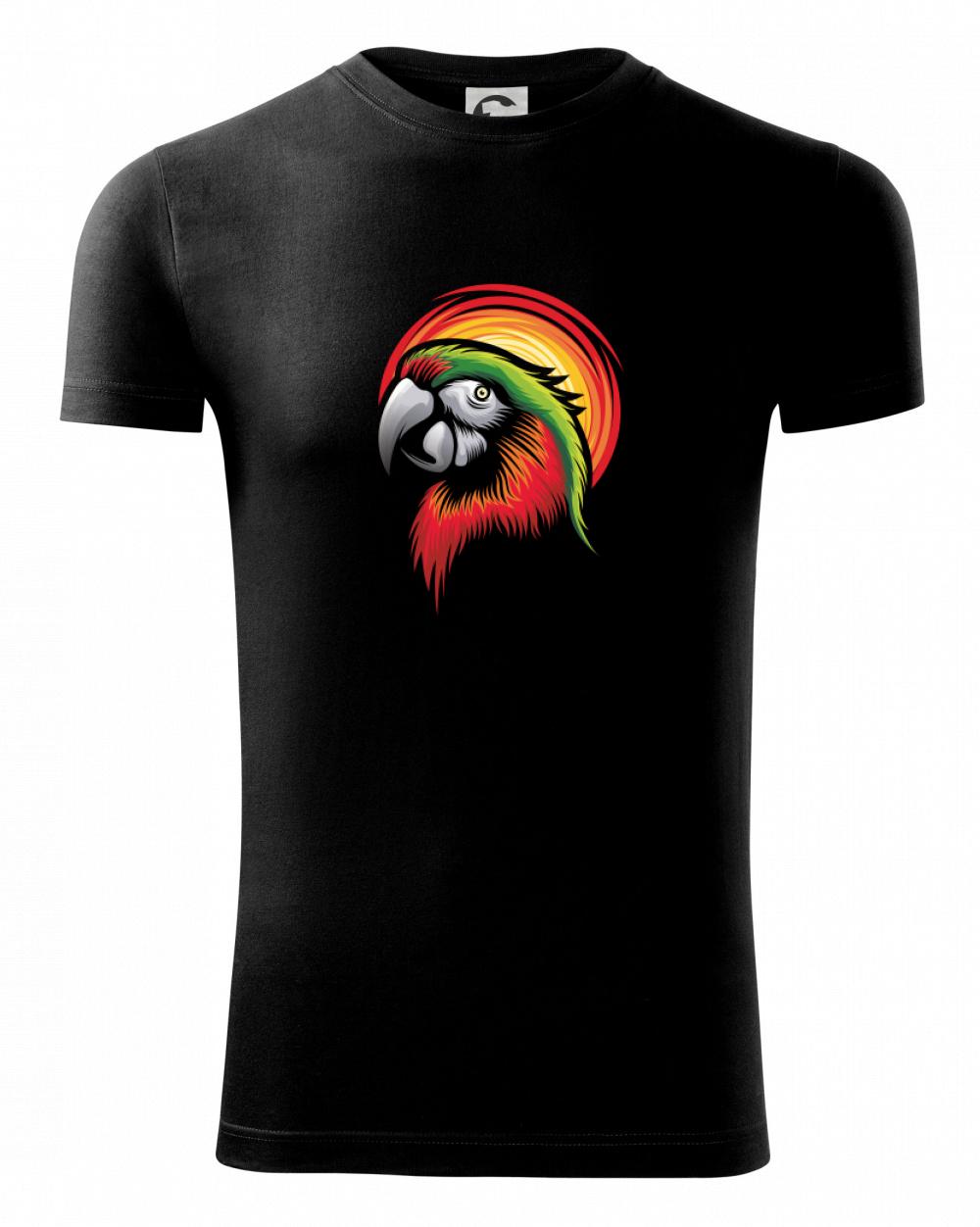 Tričko s motívmi vtákov - Hlava papouška logo - Viper FIT - Pánske zúžené tričko