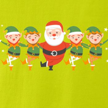 Tancujúci Santa a štyri škriatkovia