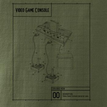 Nákres video game console s joystickom