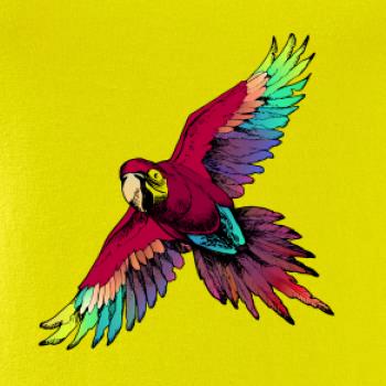 Papagáj kreslený letiaci