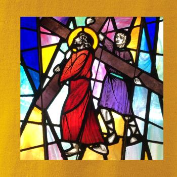 Vitráž - Ježiš a kríž