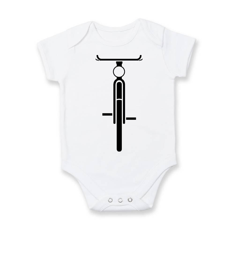 Tričko ako darček pre cyklistu - Bicykel spredu - obrys - Body dojčenské s krátkym rukávom