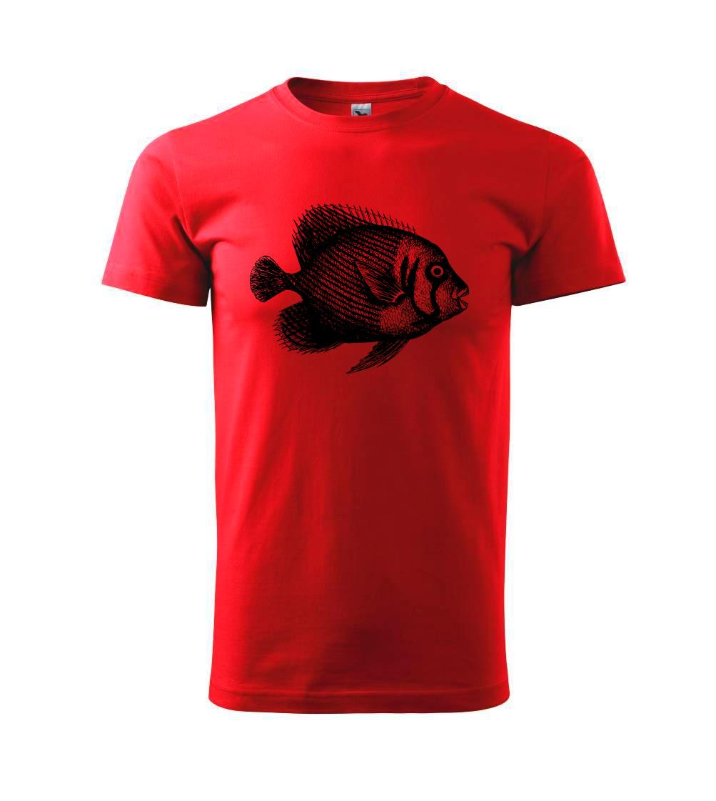 Tričká pre rybárov s potlačou - Morská ryba kreslená - Tričko extra veľké  (5-8XL)
