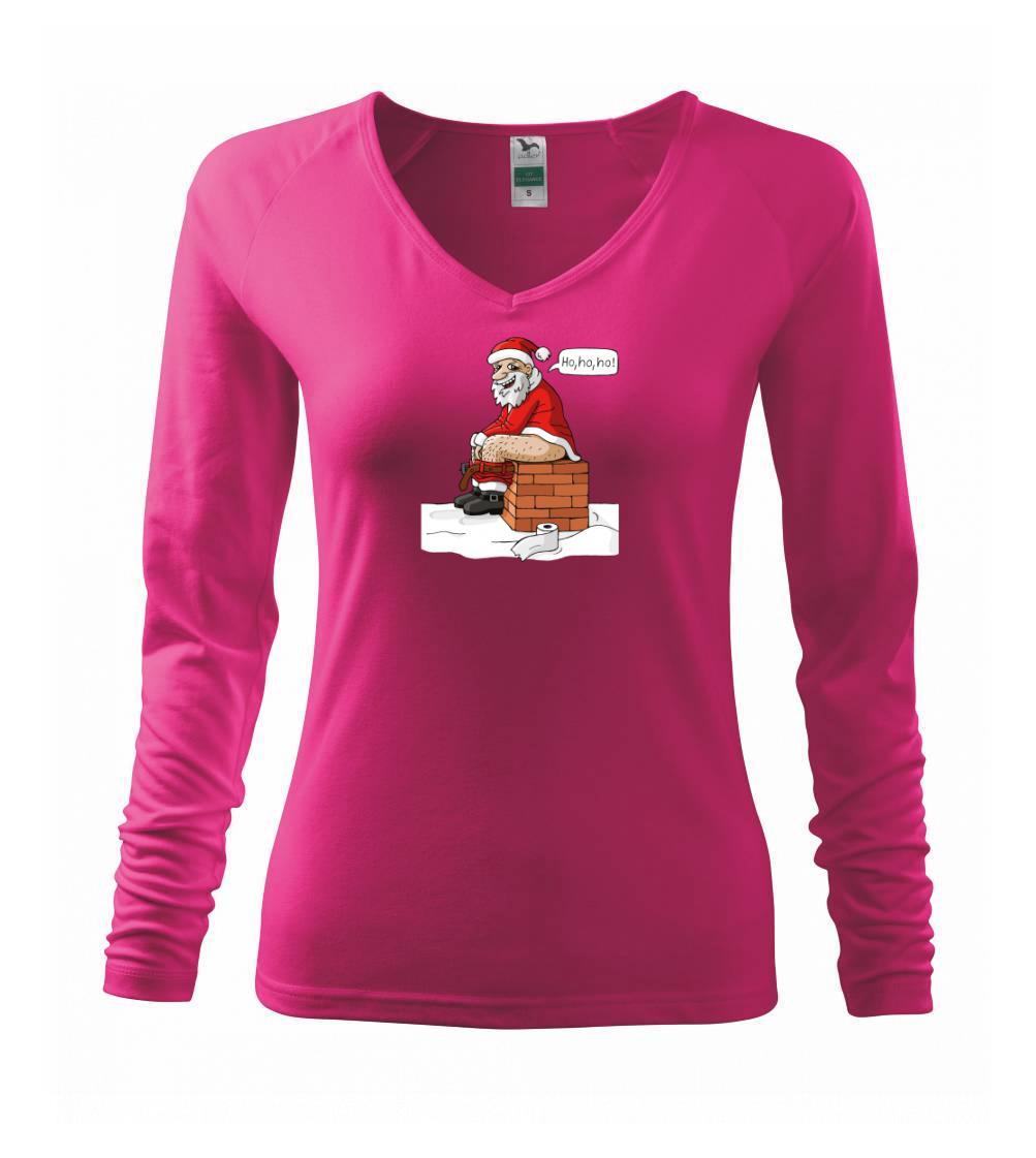Vianočné tričká - Santa na komíne (Hana-creative) - Tričko dámske Elegance
