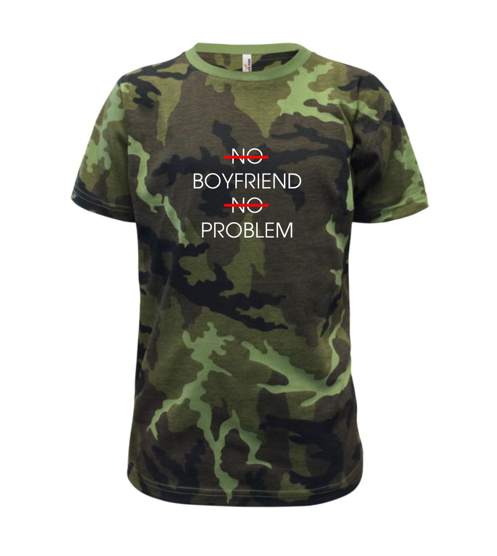 Tričká na párty - No boyfriend no problem - Detské maskáčové tričko