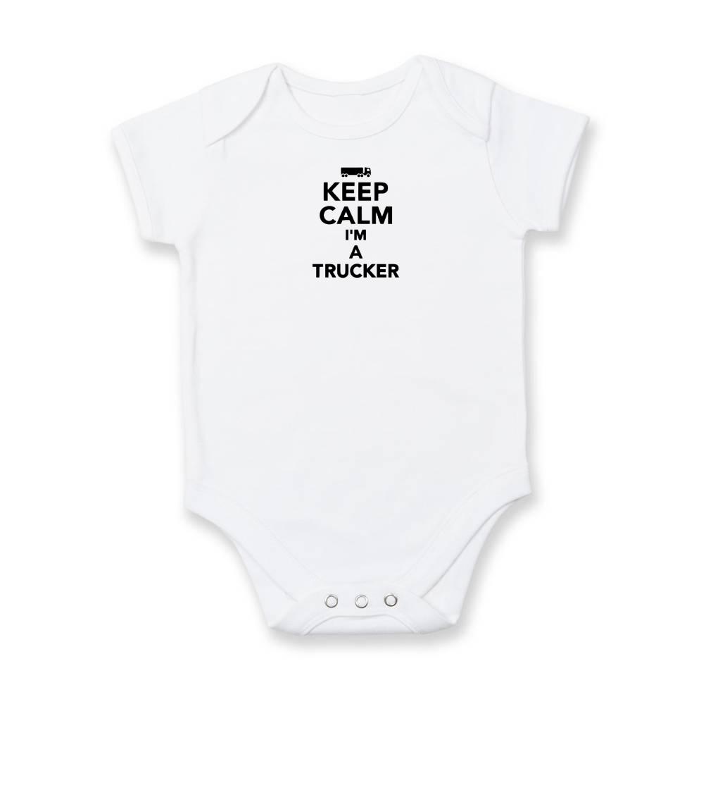 Tričká Keep calm - Keep calm im a trucker - Body dojčenské s krátkym rukávom