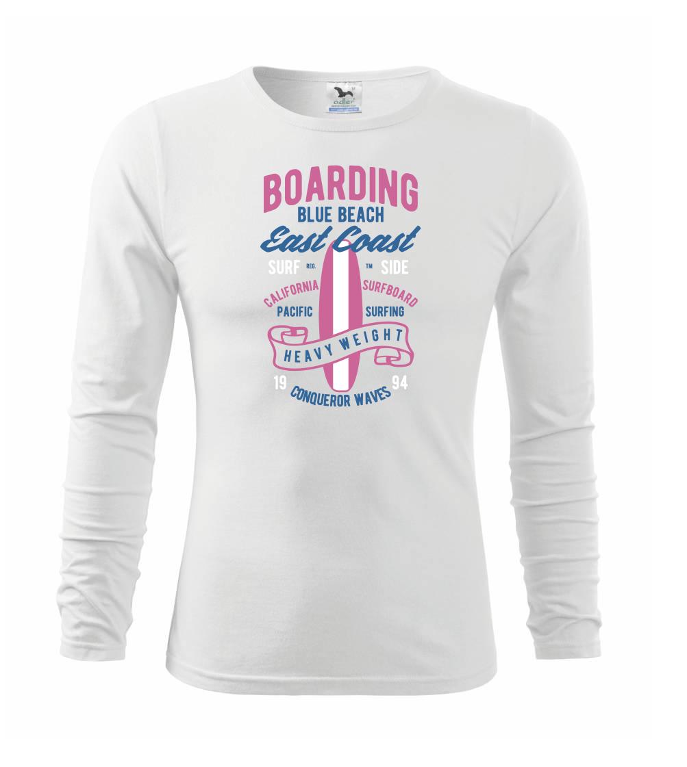 Surferske tričká - Boarding Blue Beach - Tričko detské Long Sleeve