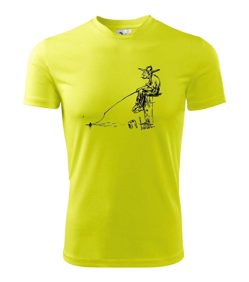 Kreslený rybár na pni Kreslený rybár na pni