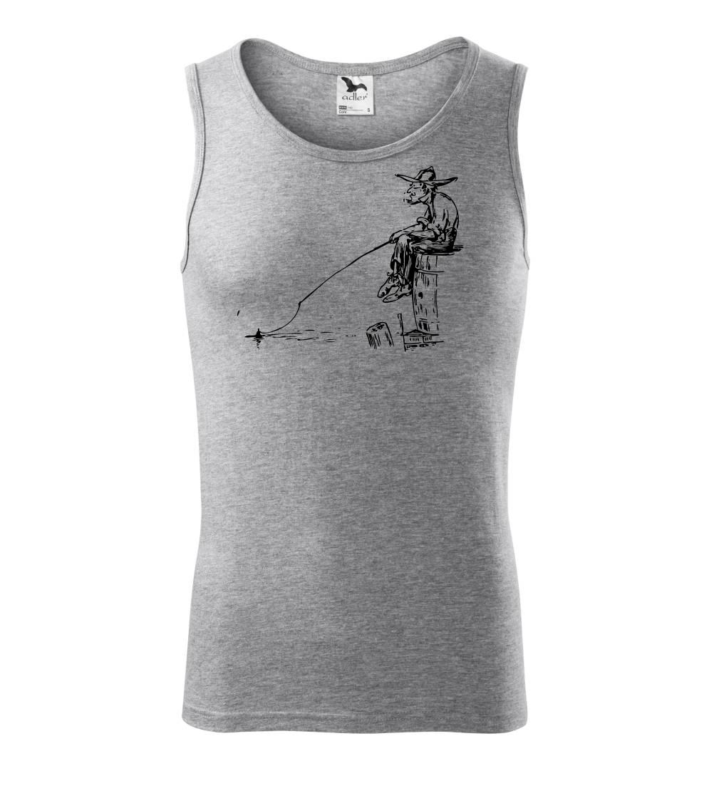 Kreslený rybár na pni Kreslený rybár na pni