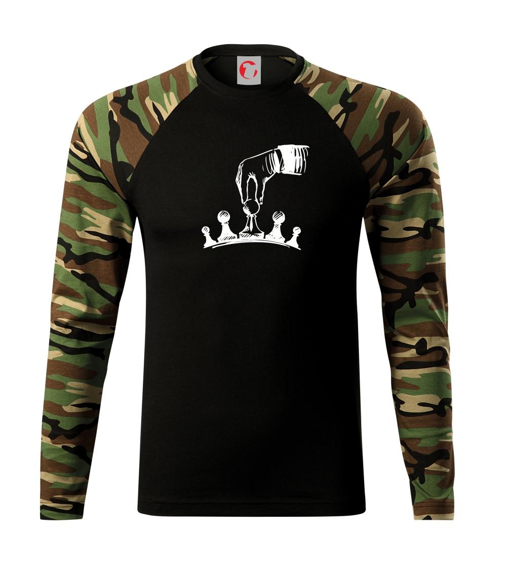 Tričká pre hráčov - Šach - ruka - Camouflage LS