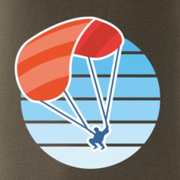 Paragliding oranžový v modrom koliesku