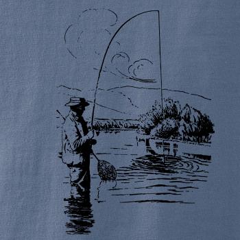 Kreslený rybár s podberákom