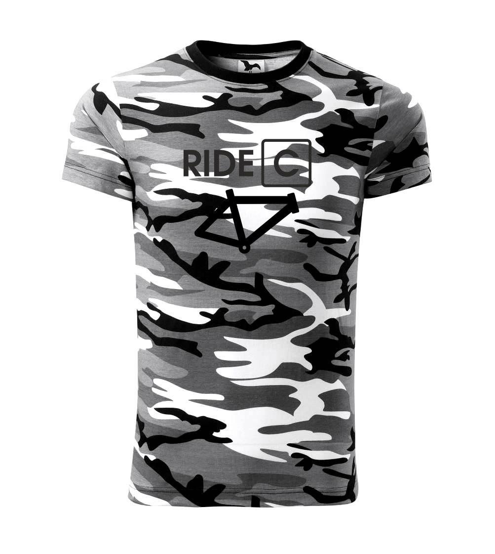 Tričko ako darček pre cyklistu - Ride C - Army CAMOUFLAGE