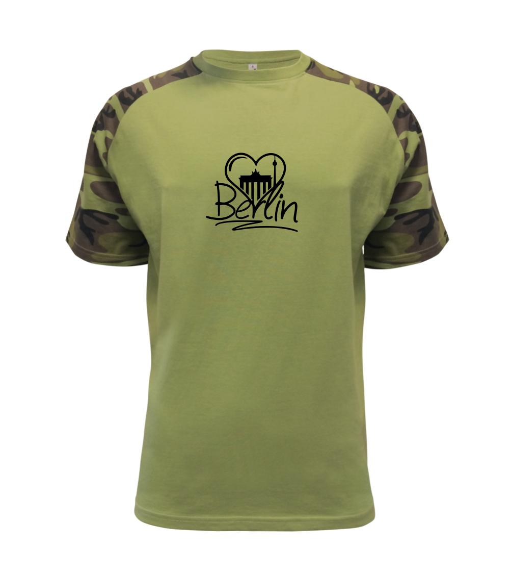 Tričká Nemecko - Berlin Love nápis - Raglan Military