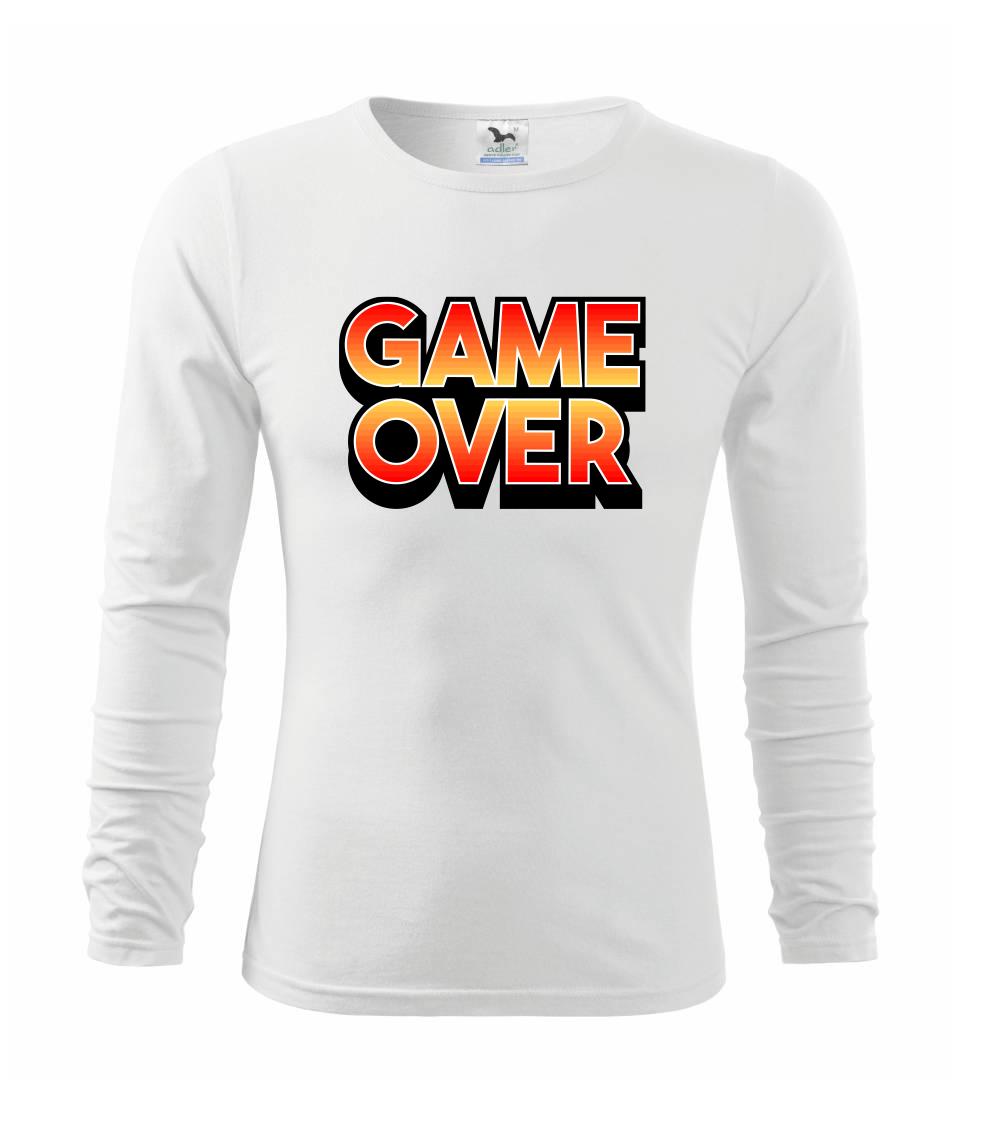 Tričká pre ajťákov - Game over - nápis farebný - Tričko s dlhým rukávom FIT-T long sleeve