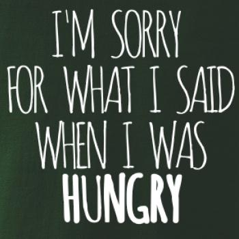 I am sorry for what i said when i was hungry