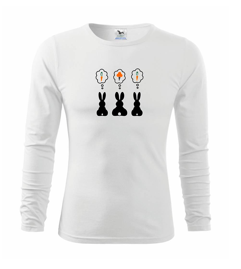 Tričká so zvieratami - Králici premýšľajú, čo by zožrali - Tričko detské Long Sleeve