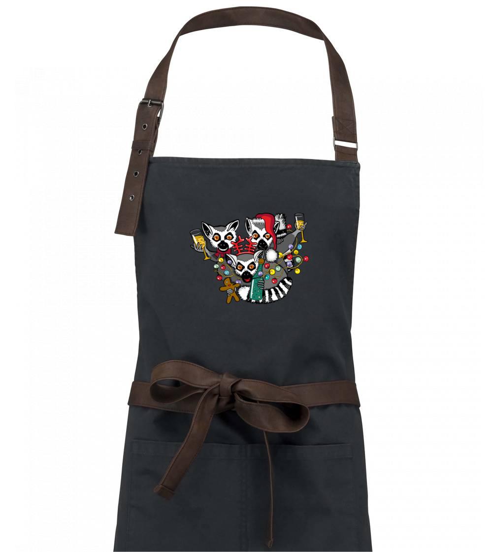 Tričká so zvieratami - Vianočné lemuríky (Pecka design) - Zástera Vintage