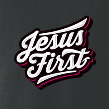 Jesus first biely nápis Jesus first biely nápis