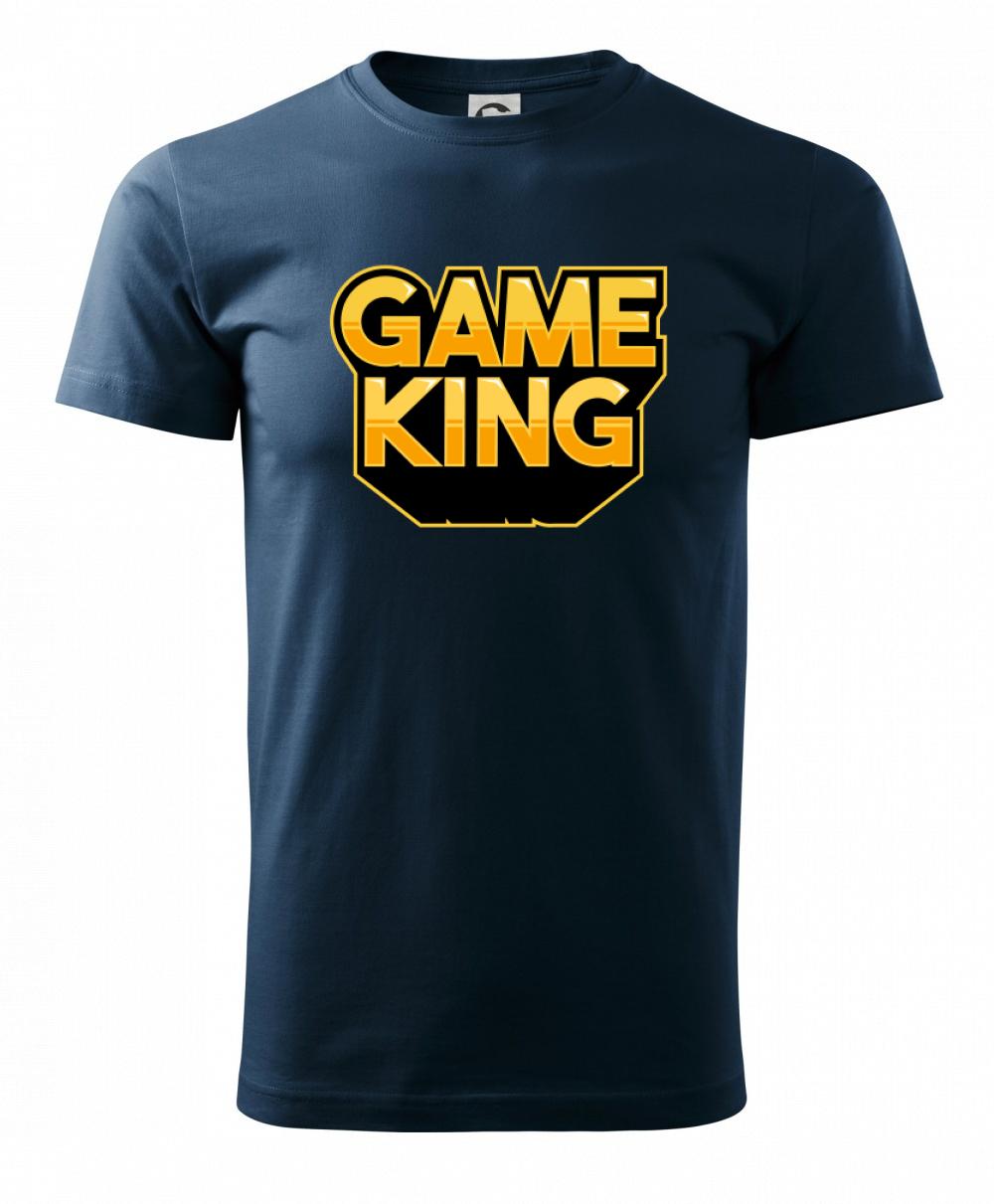 Tričká pre ajťákov - Game king - nápis veľký - Tričko extra veľké  (5-8XL)