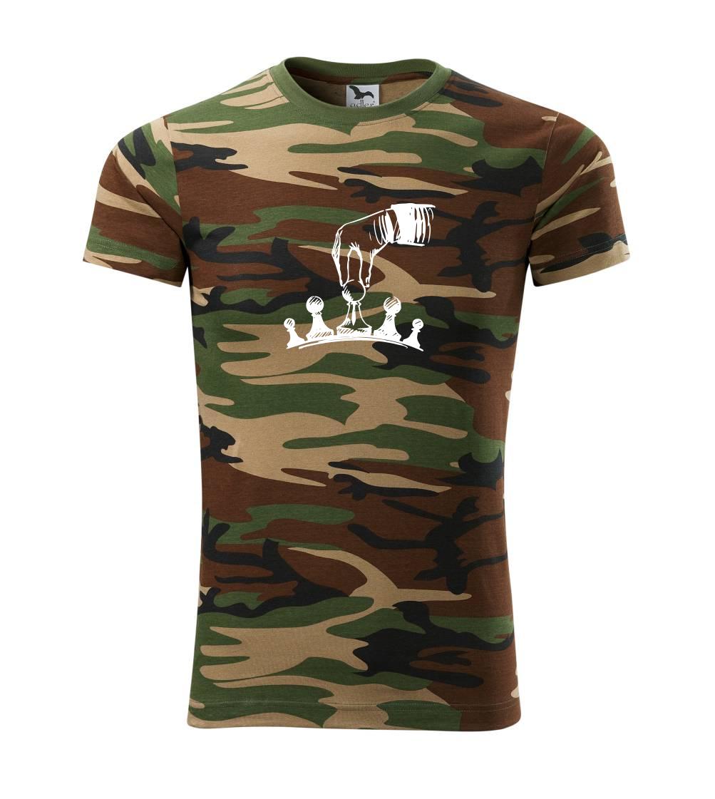 Tričká a mikiny so spoločenskými hrami  - Šach - ruka - Army CAMOUFLAGE