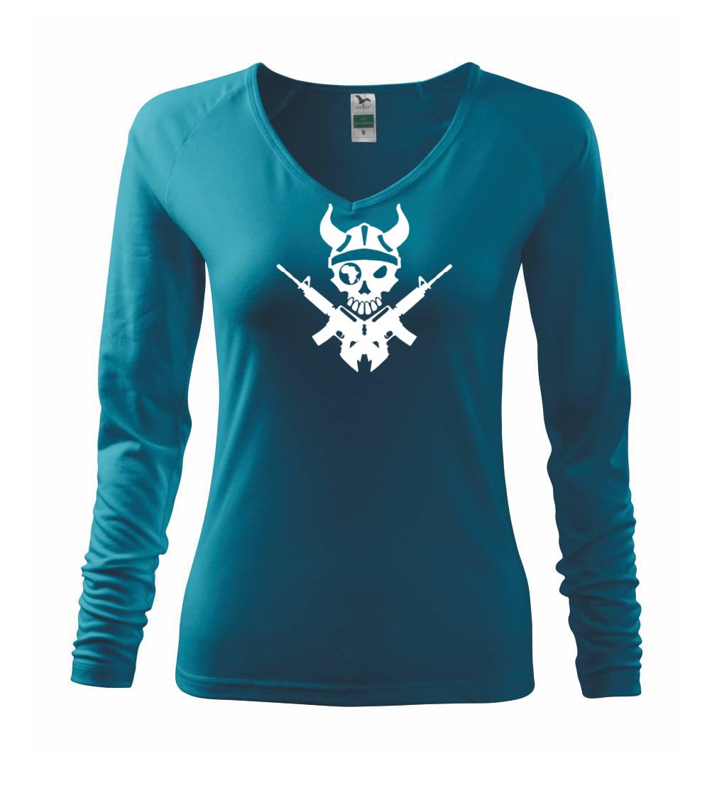 Vojenská tričká s potlačou - US Navy Seals Skull - Tričko dámske Elegance