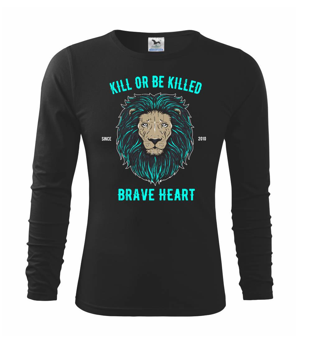 Tričká so zvieratami - Lion braveheart - Tričko detské Long Sleeve