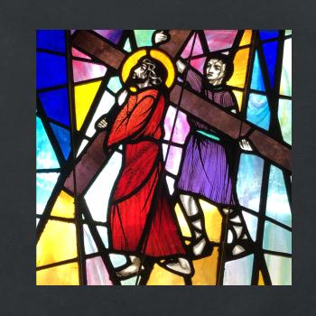 Vitráž - Ježiš a kríž