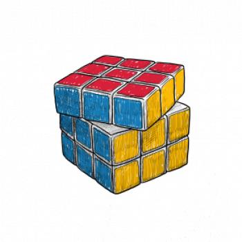 Rubikova kocka kreslená Rubikova kocka kreslená