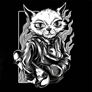 Independent Cat Black and White Independent Cat Black and White